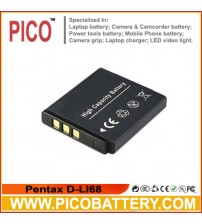 D-LI68 Li-Ion Rechargeable Battery for Pentax Q, Q7, Q10, Q-S1, Optio S10, S12, A36 Cameras BY PICO