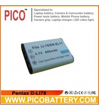 Pentax D-LI78 Li-Ion Rechargeable Digital Camera Battery for Optio S1 M50 M60 V20 W60 L50 W80 BY PICO