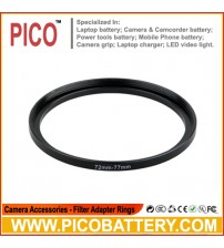 Metal 72mm-77mm 72-77 mm 72 to 77 Step Up Lens Filter Ring Adapter Camera Black BY PICO