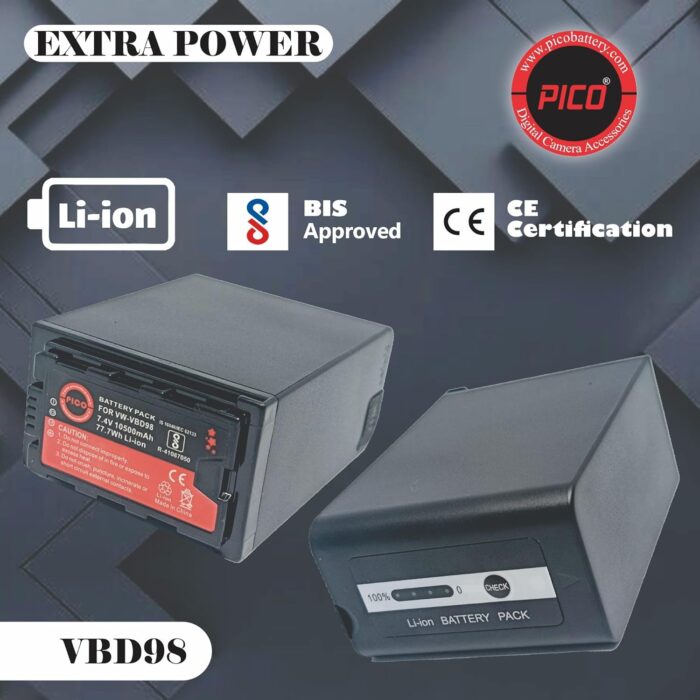 PICO VBD98 Battery Camera Battery Compatible with DSLR Models - Image 2