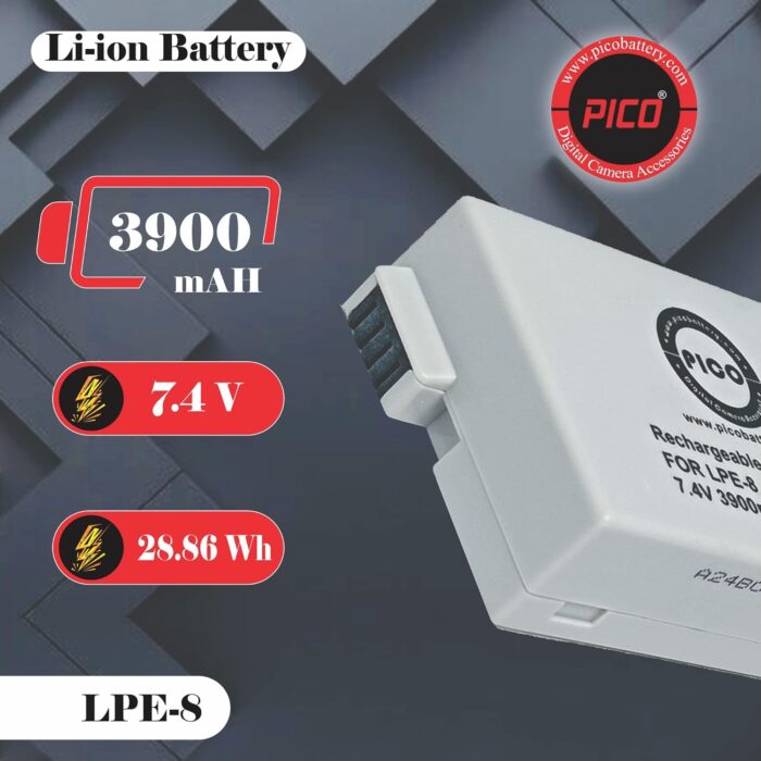 PICO LPE-8 Battery Camera Battery Compatible with DSLR Models - Image 3