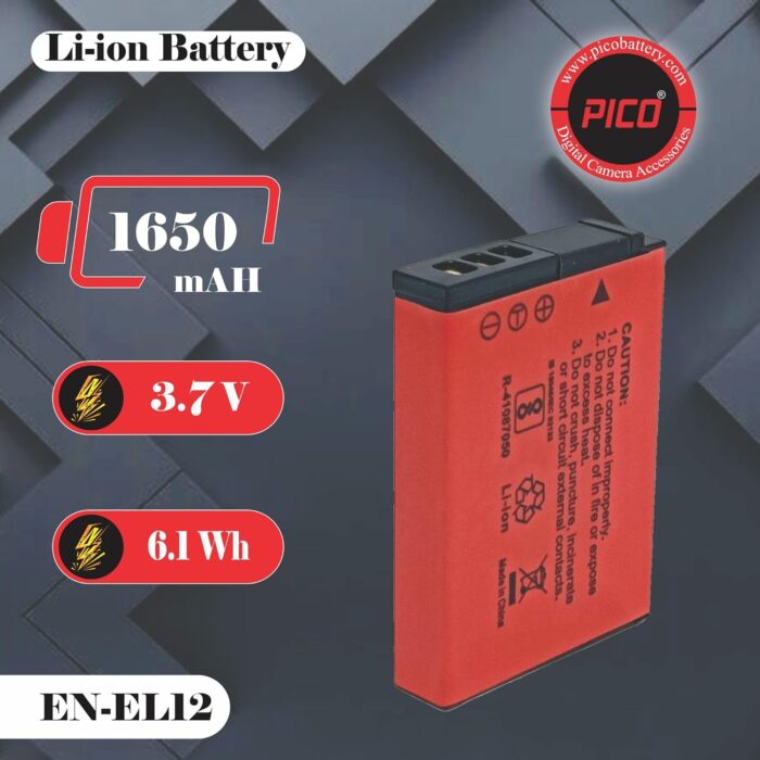 PICO EN-EL12Battery Camera Battery Compatible with DSLR Models - Image 2